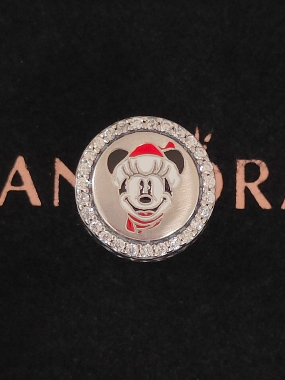 Pandora Holiday Christmas Happy Holly Days Minnie Charm Bead S925 Silver